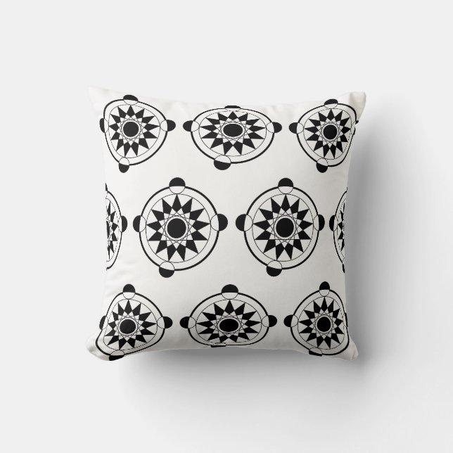 Futuristiska Geometric Skörd Circle Mandala Kudde (Framsida)