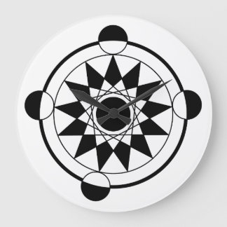 Futuristiska Geometric Skörd Circle Mandala Stor Klocka