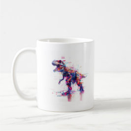 Futuristiska Glitch T-Rex Dinosaur Kaffemugg