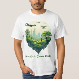 Futuristiska Grönt Earth T Shirt