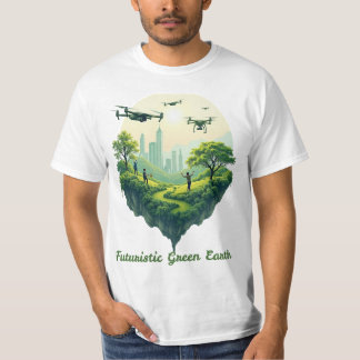 Futuristiska Grönt Earth T Shirt