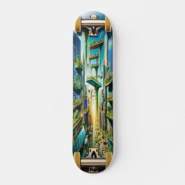 "Futuristiska Harmony" Mini Skateboard Bräda 18,5 Cm