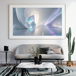 Futuristiska Ice Cave Surreal Dreamlike Fantasy La Fototryck
