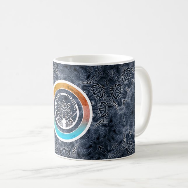 Futuristiska kaleidoscope mönster kaffemugg (Framsida höger)
