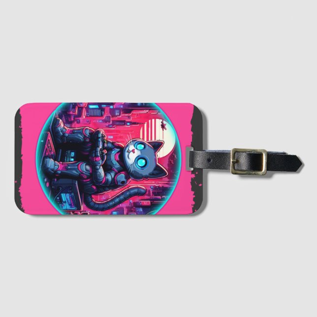 Futuristiska Kattdjur Tech Bagagebricka (Framsida horisontal)