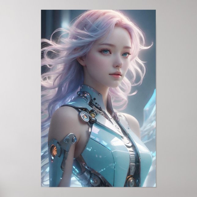 Futuristiska Kvinnlig android Poster (Framsidan)