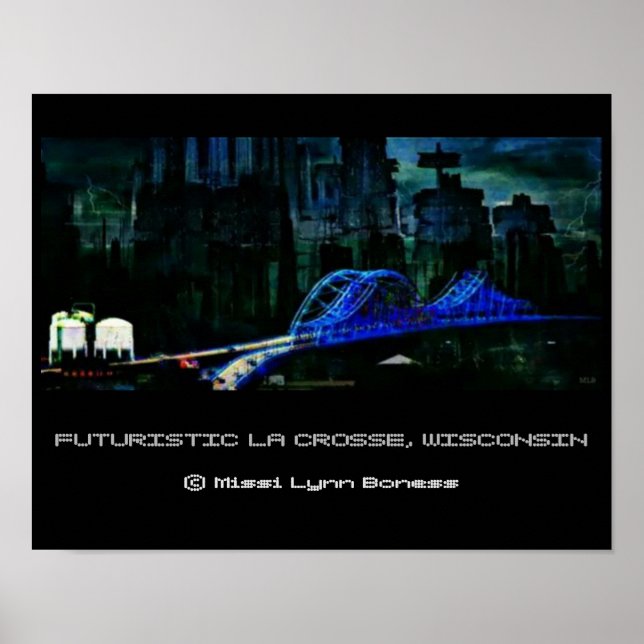 Futuristiska La Crosse Wisconsin Poster (Framsidan)