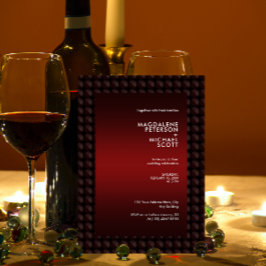 Futuristiska Maron Polygon Shape Mönster Bröllop Inbjudningar