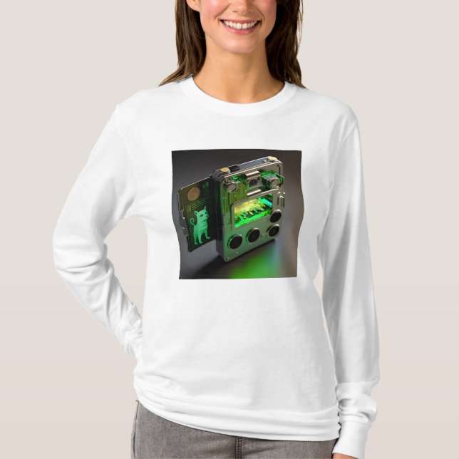 Futuristiska Maskinvara wallet med hologram-visnin T Shirt (Framsida)