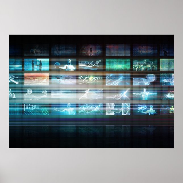 Futuristiska med framtida teknisk Abstrakt Poster (Framsidan)