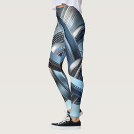 Futuristiska Metallisk Abstrakt Kvinnor Leggings