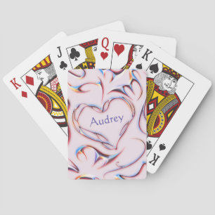 Futuristiska Metallisk Rosa Cute Hjärtfärgning Casinokort