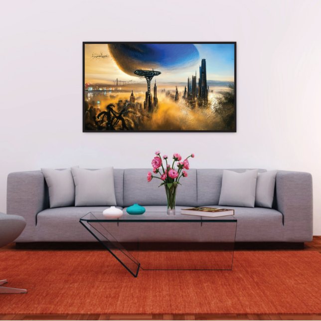 Futuristiska Metropolis på avlägsna platser i värl Poster (Skapare uppladdad)