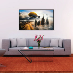 Futuristiska Metropolis Poster