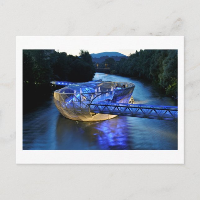 Futuristiska Murinsel (Mur Island), Graz, Österrik Vykort (Framsida)