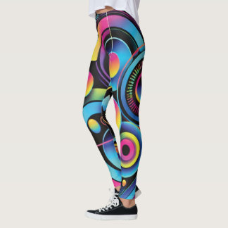 Futuristiska Neon Abstrakt Dam Leggings