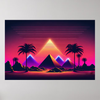 Futuristiska Neon Dreams of the Pharaohs Poster