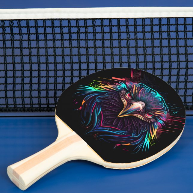 Futuristiska Neon Eagle Artistic Ping Pong Paddle Pingisracket (Insitu)