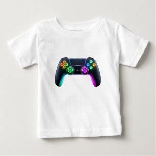 Futuristiska Neon Gaming Controller Logotyp T-Shir T Shirt