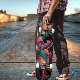 Futuristiska Neon - Geometrisk fetstilt Abstrakt Mini Skateboard Bräda 18,5 Cm