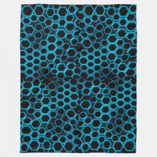 Futuristiska Neon Hexagon Tech Blanket Design Fleecefilt