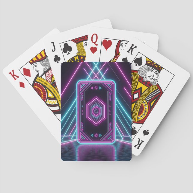 Futuristiska Neon-spelkort Casinokort (Baksidan)