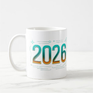 Futuristiska Nytt år 2026 Mugg - Snyggt Firande