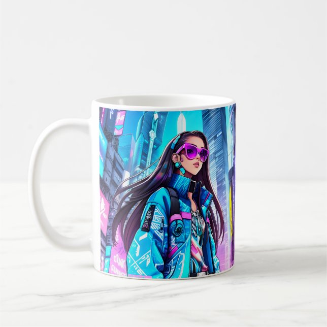 Futuristiska Pop Star 0002 Kaffemugg (Vänster)
