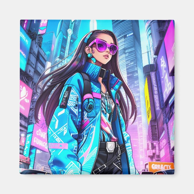 Futuristiska Pop Star 0002 Magnet (Framsidan)
