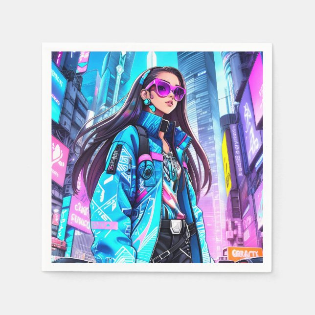 Futuristiska Pop Star 0002 Pappersservett (Framsidan)