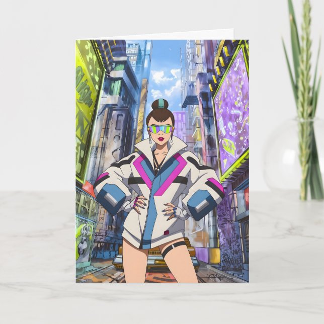 Futuristiska Pop Star 0003 Tack Kort (Framsida)