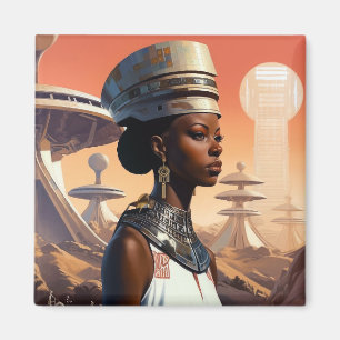 Futuristiska Queen Afrofuturistic Science fiction Magnet