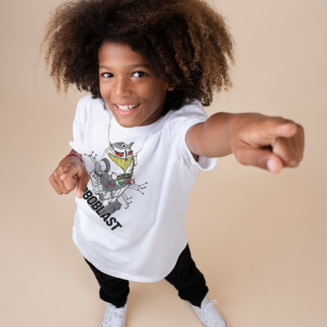 Futuristiska RoboBlast Illustration Barn T-Shirt (Skapare uppladdad)