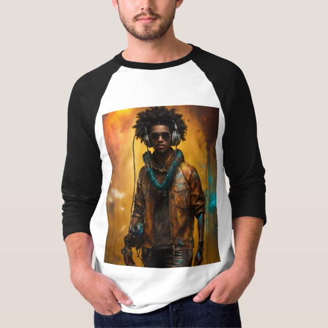 Futuristiska Robot DJ T-Shirt - Ignite Your Ljud (Framsida)