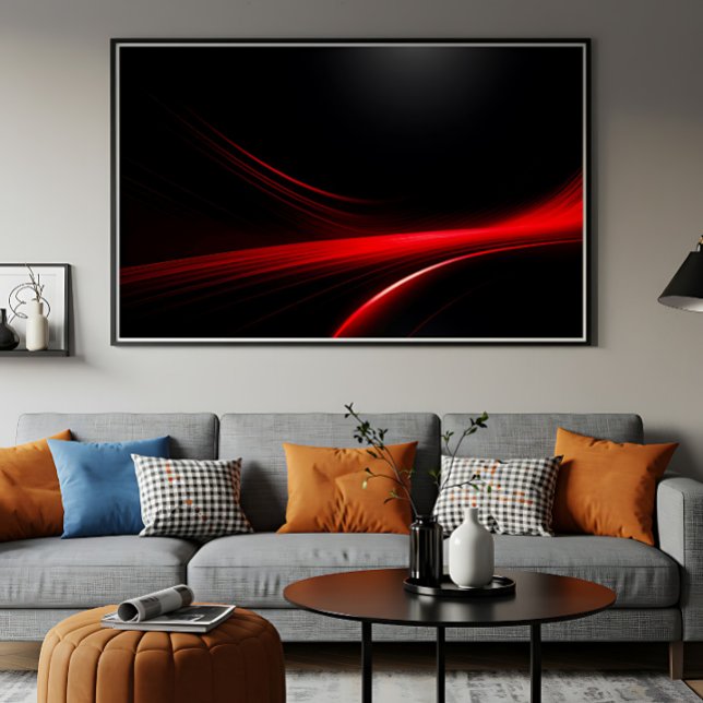 Futuristiska röda ljusspår Mörk estetisk teknik Poster (Skapare uppladdad)