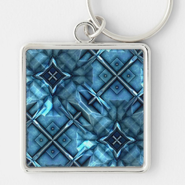 Futuristiska-sci-Fi-armor 1 Fyrkantig Silverfärgad Nyckelring (Framsidan)