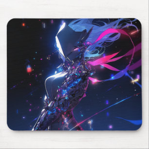 Futuristiska Sci-Fi Cyber Warrior Anime Girl Musmatta