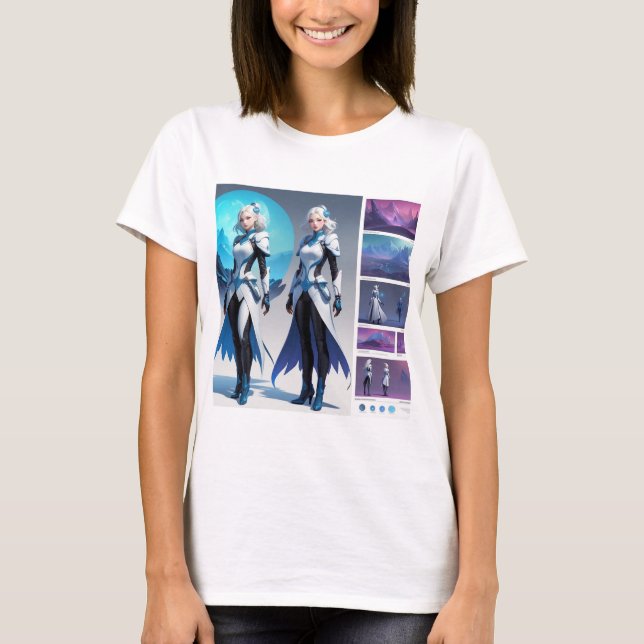 Futuristiska Sci-Fi Fantasy Art | Heroine T Shirt (Framsida)