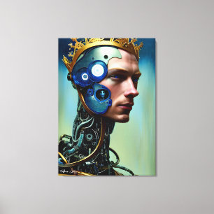 Futuristiska Science fiction Cyborg Man Wall Art Canvastryck