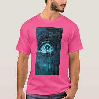 Futuristiska Scifi Robotic Ögon Cyberpunk Art Öga T Shirt
