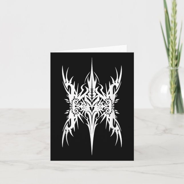 Futuristiska Sigil Butteryfly Cyber Tattoo Cybersi Kort (Framsida)