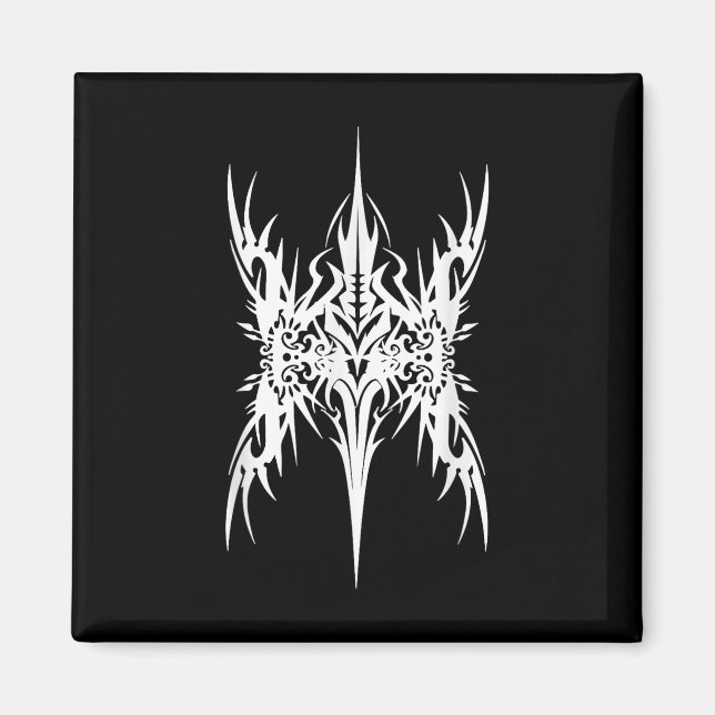 Futuristiska Sigil Butteryfly Cyber Tattoo Cybersi Magnet (Framsidan)