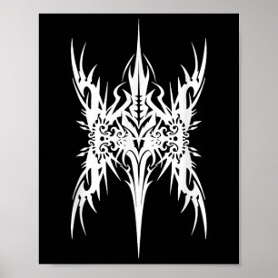 Futuristiska Sigil Butteryfly Cyber Tattoo Cybersi Poster