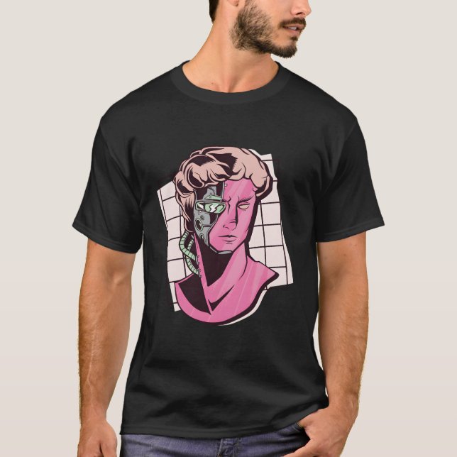 Futuristiska Skulptur i halvAnsikte T Shirt (Framsida)