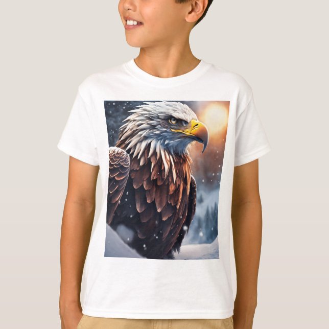 Futuristiska Snö Eagle Logotyp T Shirt (Framsida)