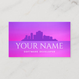 Futuristiska Software Developer Retro City Ligcape Visitkort