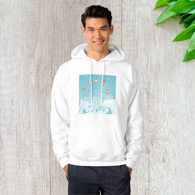 Futuristiska Space Art för att starta Retro Rocket Hoodie (Skapare uppladdad)