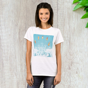 Futuristiska Space Art för att starta Retro Rocket T Shirt