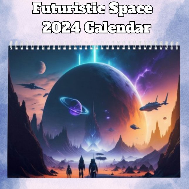 Futuristiska Space liggande 2024 Kalender (Skapare uppladdad)