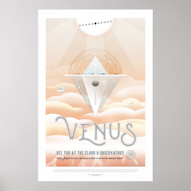 Futuristiska Space Poster - Venusisk observationsg (Framsidan)